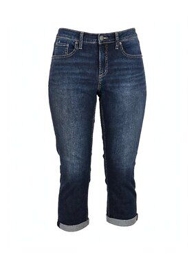 Silver Jeans Women's Curvy High Capri Jeans Dark Blue 8 NWT